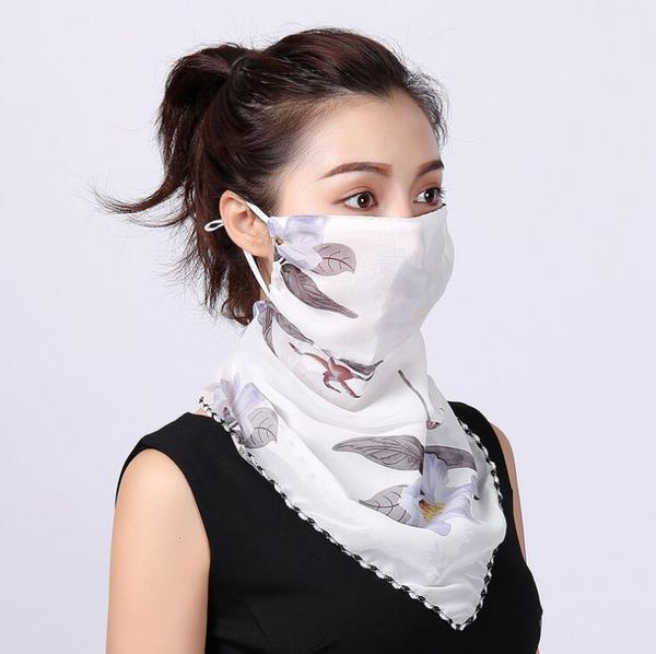 Maschera traspirante per il collo temperamento nuova primavera ed estate chiffon anti-UV velo sottile crema solare multifunzione sciarpa grande maschera GD181