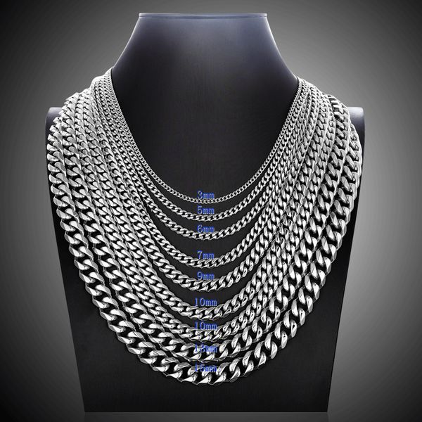 

silver stainless steel solid necklace men's and women's accessories fashion small size chain is usually used for hanging chains