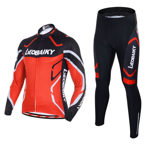 

leobaiky long sleeve cycling set 2018 pro mtb jersey mountain bicycle wear clothes winter thermal fleece road bike clothing men, Black;blue