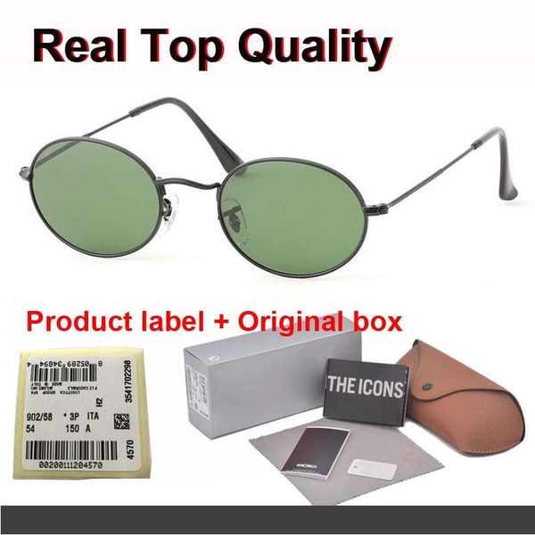 

высокое качество мода овальные солнцезащитные очки мужчины женщины бренд дизайнер солнцезащитные очки металлическая рамка стеклянная линза с, White;black