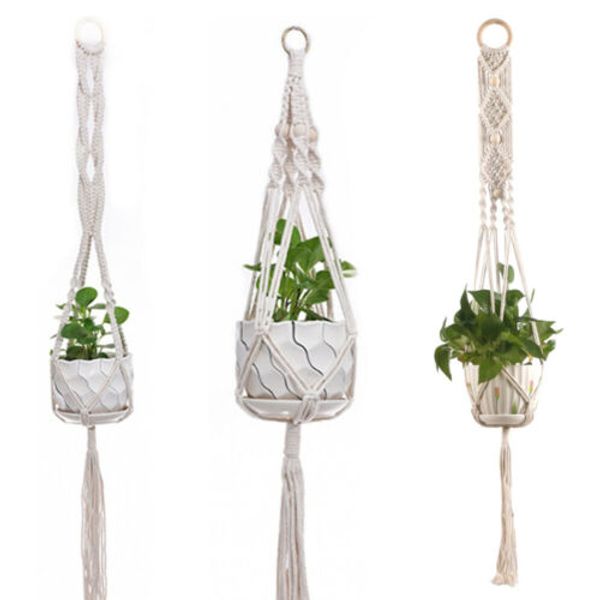 

garden plant hanger macrame hanging planter basket rope flower pot holder decor