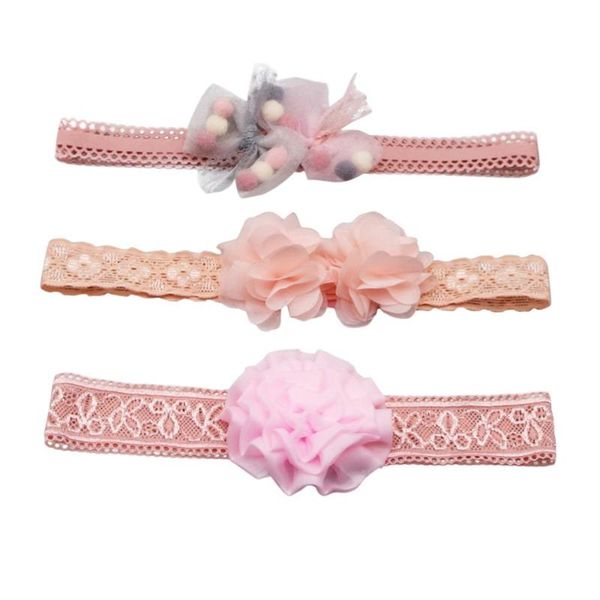 

3шт младенцы ребёнки упругие цветок лук узел hairband малышей аксессуары набор фотографии реквизита дети головные уборы, Slivery;white