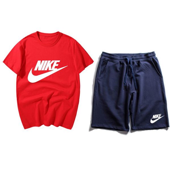 

n05. новый летний мужской спортивный костюм с коротким рукавом дизайнерская футболка + шорты повседневные толстовки спортивный костюм спорти, White