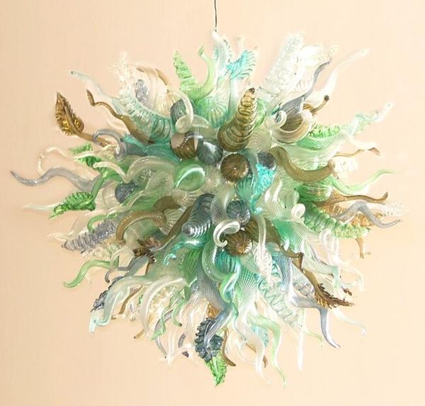 Lampade Decorazioni natalizie Lampadari a sospensione colorati a forma di lancia e foglia Lampadari americani Lampada a sospensione Lampadario contemporaneo in vetro soffiato