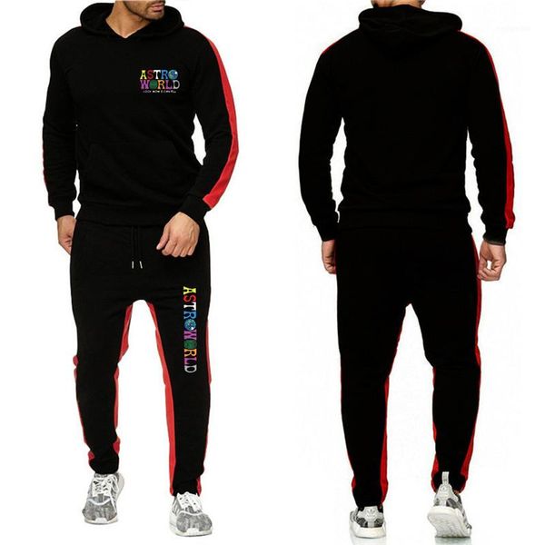 

sports hoodies 2pcs sets mens casual suits travis scotts astroworld mens tracksuits fashion, Gray