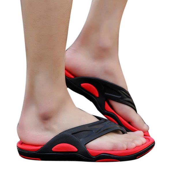 

shoes men summer men's flip flop slippers fashion patchwork outdoor male slippers massage bathroom flip flops men beach, Black