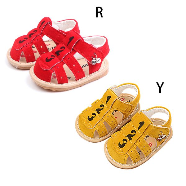 

летние детские мальчики обувь для девочек мягкие сандалии малышей кожи дышащие выдалбливают детские тапочки prewalker сандалии l, Black;red