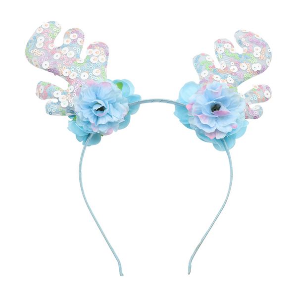 

10pcs/lot elk antlers hairbands flower tiaras floral headbands children headwear props party gift hair accessories, Slivery;white