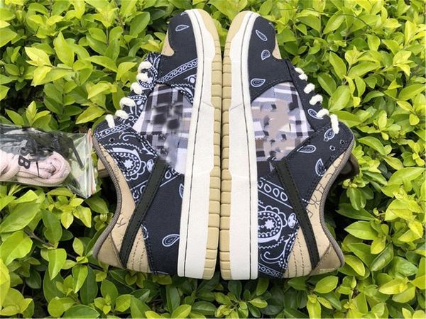 

аутентичные трэвис скотт х sb dunk low special box cactus jack black парашют бежевый petra brown man кроссовки с оригинальной коробкой 36-47