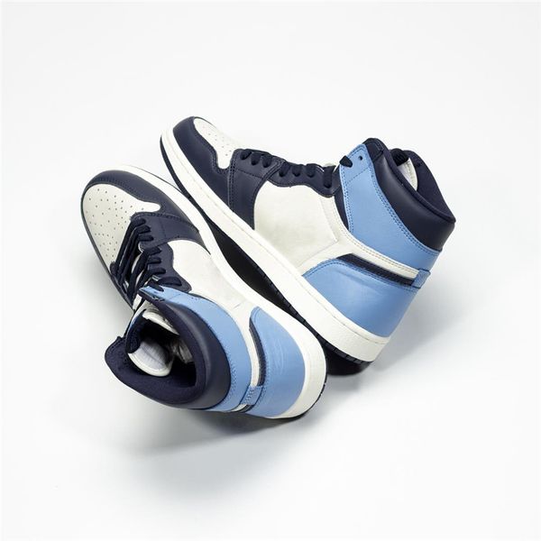

2019 new arrival 1 og high unc leather obsidian men basketball shoes university blue retro sail 555088-140 running sneakers size 7-13, White;red