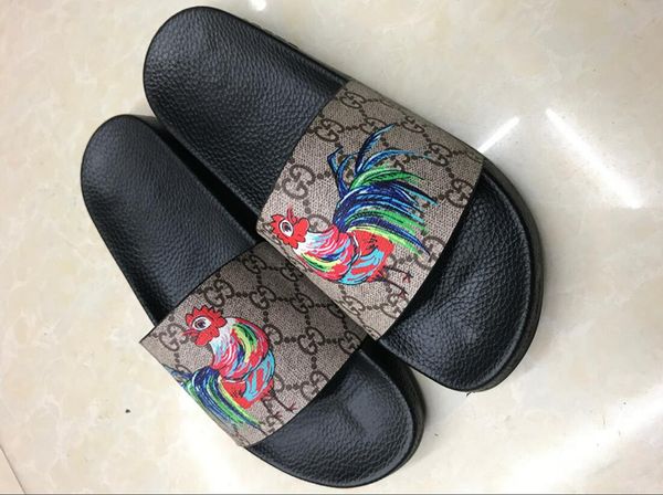

rubber slide sandal floral brocade men slipper gear bottoms flip flops women striped beach causal slipper us6-12 076, Black