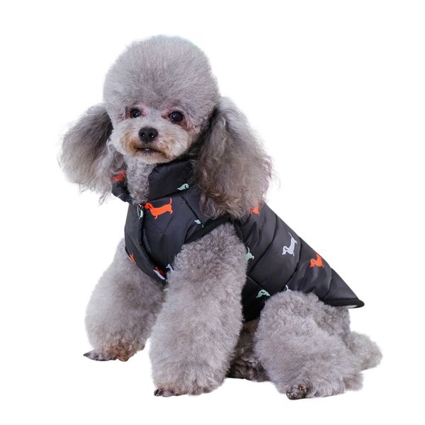 

осень зима ткань одежда для собак прохладного собака pet теплой ткани для собак куртки пальто с меховым воротником маленькой средней собаки