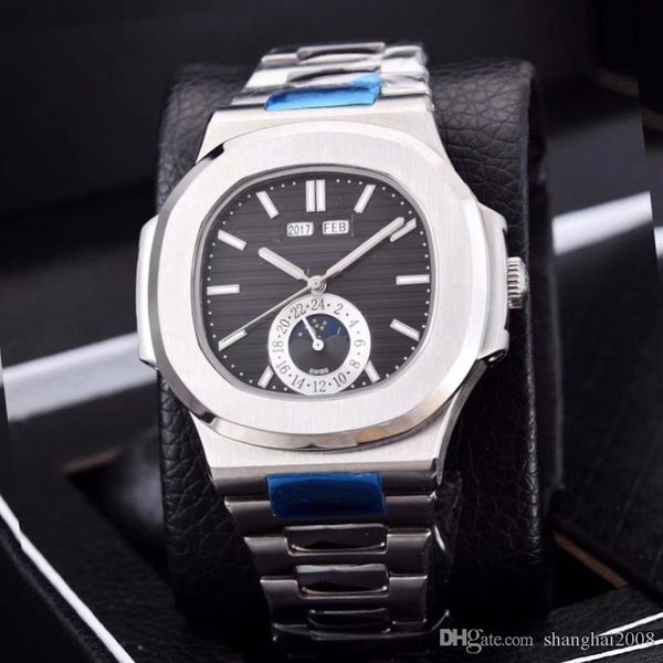 

2019 new 41mm with day and date 5711 men's sport watches mechanical wrist watches transparent structure design stainless steel wristwat, Slivery;brown
