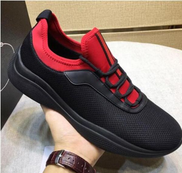 

21fashion brands knit fabric cloudbust sneakers men's shoes comfortable vintage shoes outdoor walking casual sports men shoes manner sc, Black