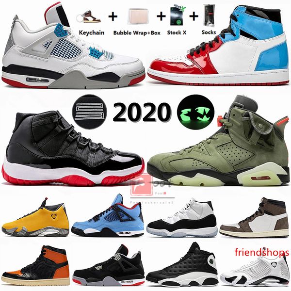 

2020 obsidian fearless 1 travis scotts 6 black infrared concord 45 bred 11 white cement reverse ferrar 14 mens basketball shoes stockx