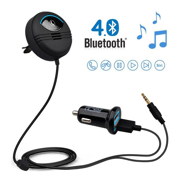 

new car kit car hand-bluetooth version 4.1 built-in audio noise isolation chip display auto connect aux bluetooth handsfree