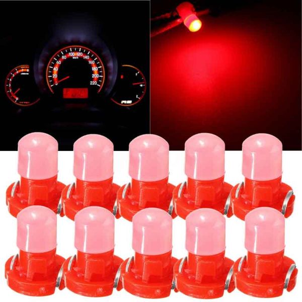 

10pcs t3 neo wedge led bulb cluster instrument dash climate base lamp light red