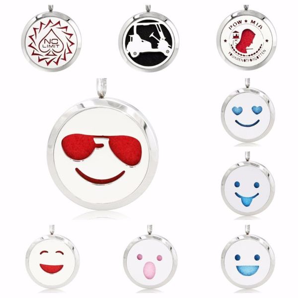 

v18 30mm diffuser locket necklace pendant stainless steel essential oil perfume locket 10pcs pads, Silver