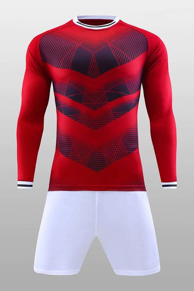

wholesale customized men football uniforms mens kits sports clothes tracksuits discount boy football sets with shorts b40-11, Black;red