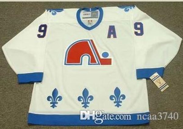 

custom men youth women vintage #9 mike riccis quebec nordiquess 1994 ccm hockey jersey size s-5xl or custom any name or number, Black