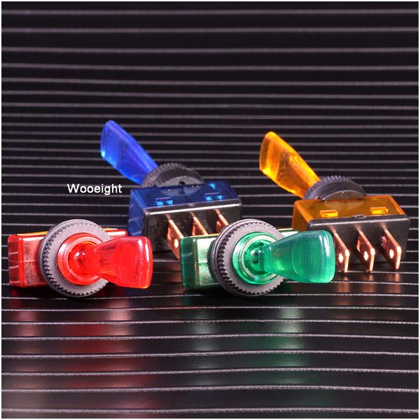 

wooeight automotive toggle switch 3 pin on-off with lamp 12v 20a asw-13d led light switch 4 colors