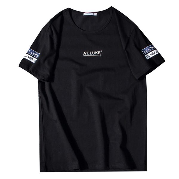 

2020 new clothes men's printed short-sleeved t-shirt men's t-shirt summer round neck breathable large size, White;black