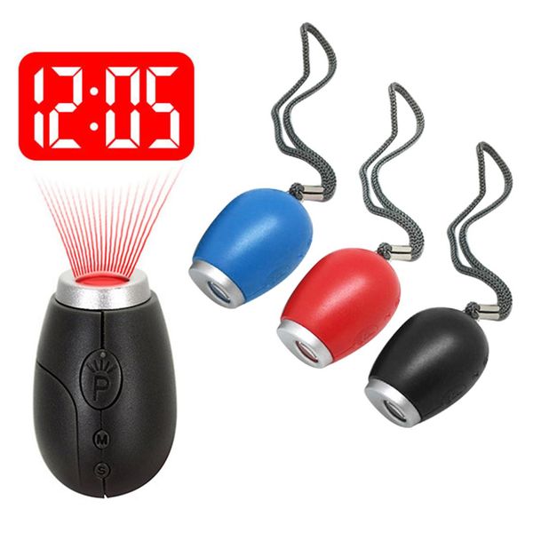 

1pc creative portable clock mini digital projection clock led keychain design watch personality night light