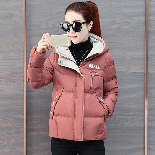 

зимняя корейская версия 2019 свободного покроя тонкая утолщенная хлебная одежда новый пуховик с капюшоном из хлопка-ватника, Black