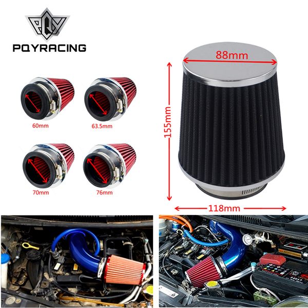 

Universal car high flow cold air inlet air intake system mushroom head air filter neck 76mm / 70mm / 63.5mm / 60mm PQY-AIT24