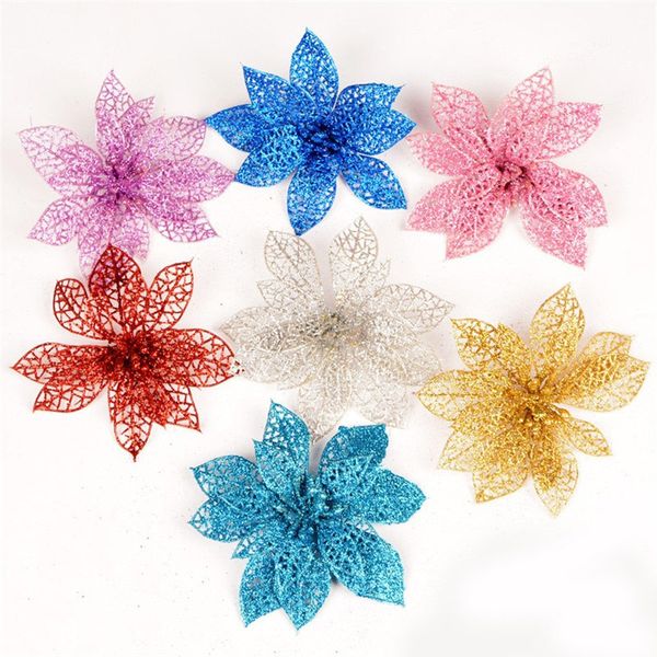 

10pcs simulation artificial floral flowers plastic decoration for christmas tree party dag-ship
