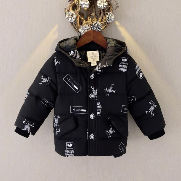 

boys and girls cotton coat new children's winter clothing in the long section of cotton jacket in children's hand padded, Blue;gray