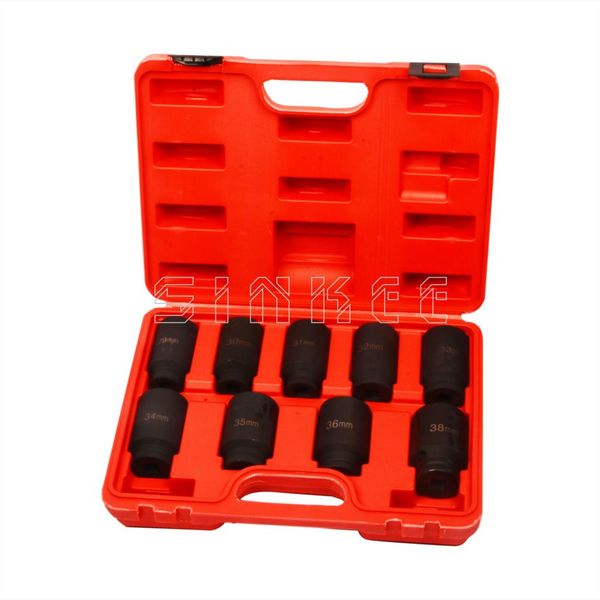 

9pc axle nut socket set 1/2" deep drive 29 30 31 32 33 34 35 36 38mm impact