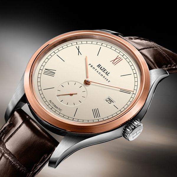 

hazeal japan quartz movement men's watch luxury designer fashion switzerland mens wrist watches vintage waterproof relogio t200409, Slivery;brown