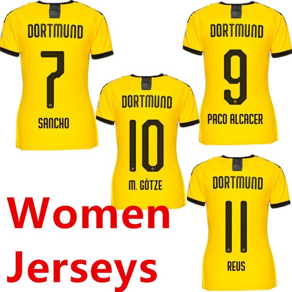 

19 20 women jer ey bvb boru ia dortmund occer jer ey 2019 2020 gotze reu puli ic wit el jer ey paco alcacer fo19 20 otball hirt ladie
