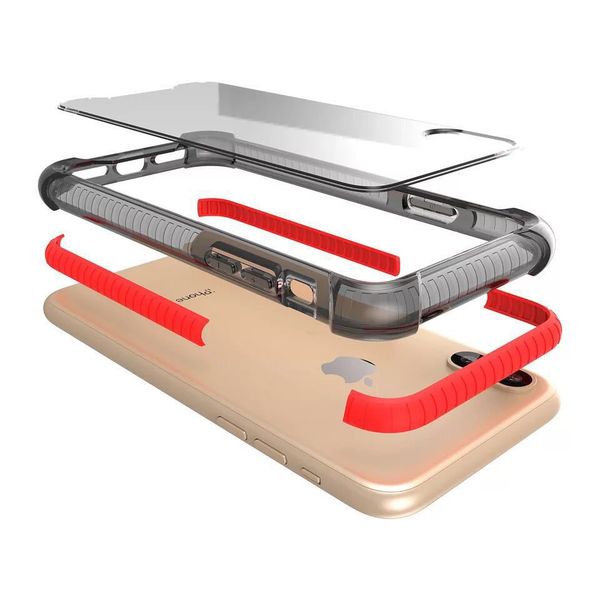 

2019 for iphone 8 plus armor case 4 edges anti-crash case for goophone x 3in1 pc+tpu+tpe designer phone case