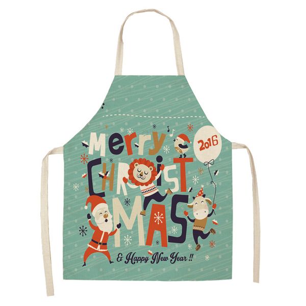 

1pc parent-child christmas apron santa claus snowman pinafore cotton linen aprons bibs for home kitchen cooking baking