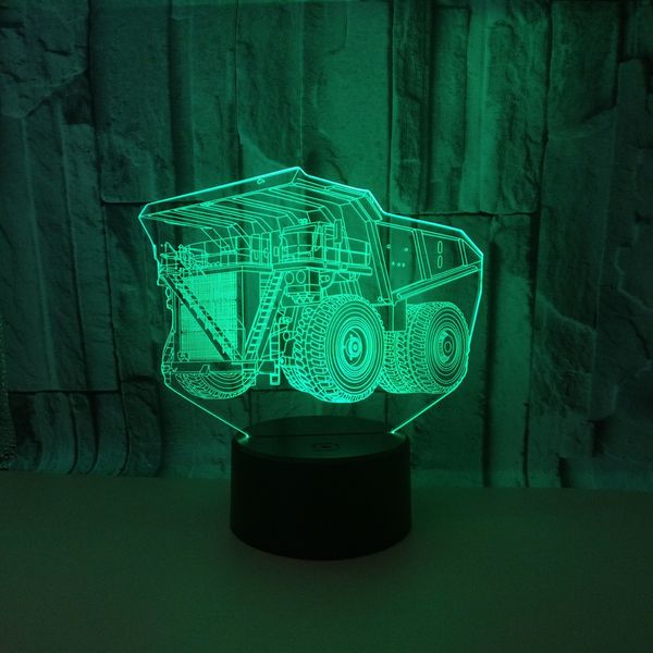 

2018 foreign trade new pattern architecture vehicle 3d lamp colorful remote control touch decoration lamp originality gift small desk lamp