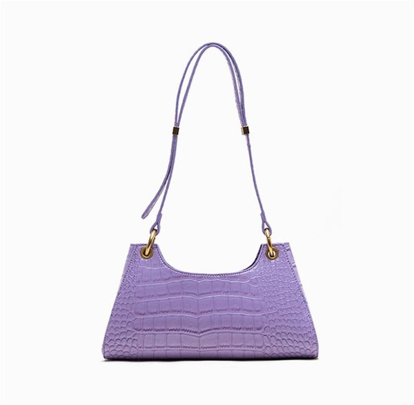 

european and american designer handbag rough metal chain underarm bags street p burst crocodile design stick bag shoulder bag 7