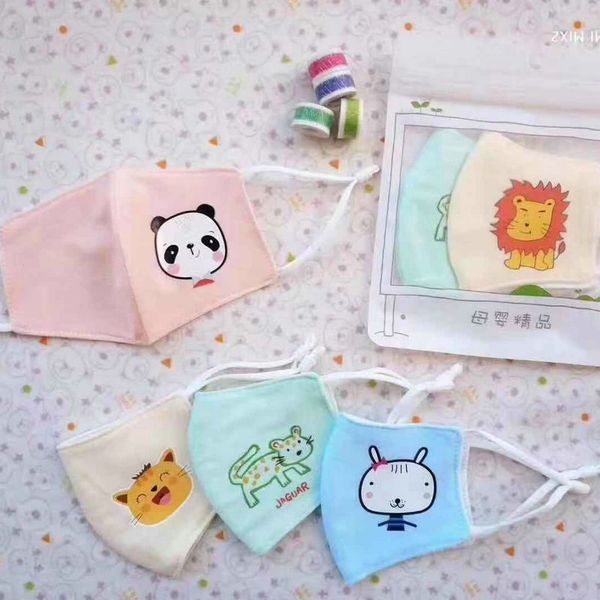 

kids reusable cartoon face masks cloth breathing mouth mask respirators children kids household protective xhh9-3015