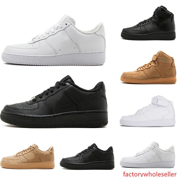 

2019 classical all high and low white black wheat men women sports sneakers running shoes 1 skate shoes size 36-45