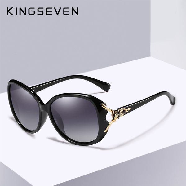 

kingseven hd sunglasses polarized retro big frame luxury eyewear lady brand designer sun glasses oculos de sol y200415, White;black