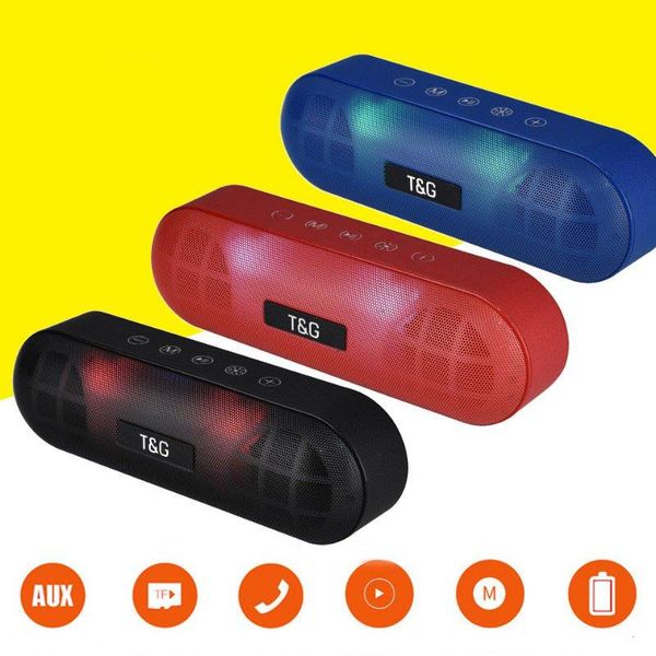 

tg148 led bluetooth outdoor speaker metal portable super bass wireless loudspeaker 3d stereo music surround with mic fm tfcard aux