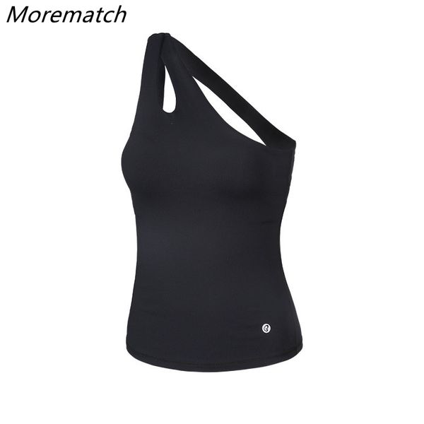 

morematch new women yoga vest one shoulder motion sleeveless fitness quick drying breathable fitness wear size s--l, White;red