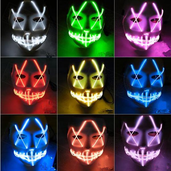 

funny glow halloween mask led light up party masks the purge election year great funny masks festival cosplay costume supplies glow in dark