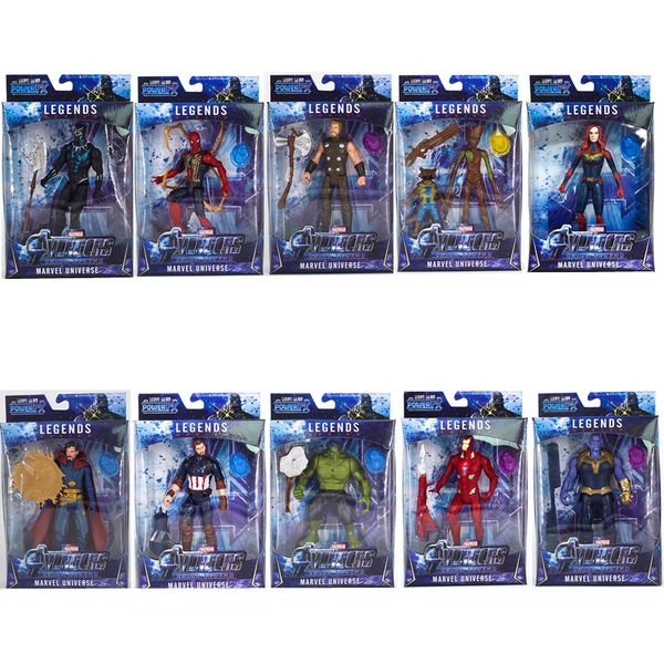 

10 styles marvel toys the avengers figure with led superhero batman captain america action figure collectible model doll