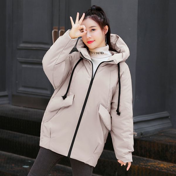 

winter women parkas hooded oversized puffer coats female casual warm puffer jackets with hood yellow green beige black outerwear