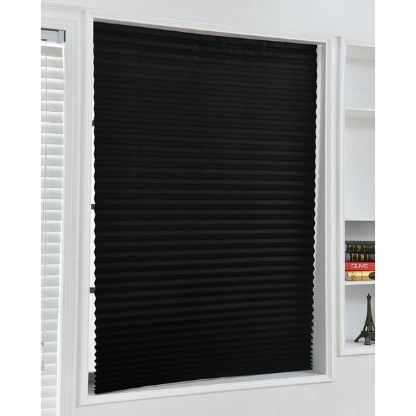 

blackout pleated window shades window blind blackout light block cordless black 35"x71