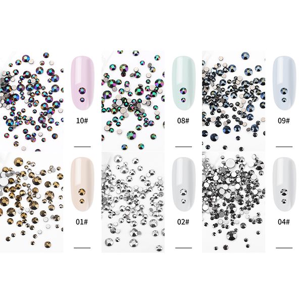 

6 styles fashion diy rhinestones nails art decorations glass rhinestones nail art manicure supplies new 2019, Silver;gold