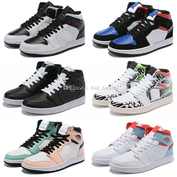 

1 high og travis scotts basketball shoes spiderman unc 1s 3 mens homage to home royal blue men sport designer sneakers trainers, Black