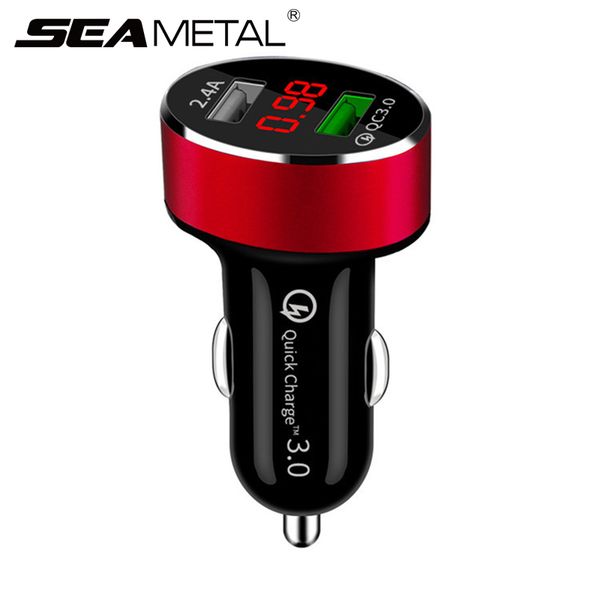 

car splitter cigarette lighter qc3.0 car 12v usb quick charger fast charge voltage in auto accessories current display adapter